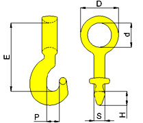 Clevis self locking hook - CLC type