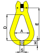 Clevis self locking hook - CLC type