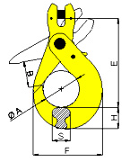 Clevis self locking hook - CLC type