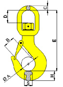 Clevis self locking hook - CLC type