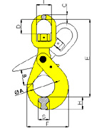 Clevis self locking hook - CLC type