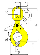 Clevis self locking hook - CLC type