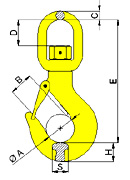 Clevis self locking hook - CLC type