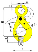 Clevis self locking hook - CLC type